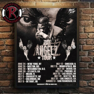 Travis Scott Angelz Tour Flyer 2026 North America Schedule Tour Dates Poster Canvas Decor