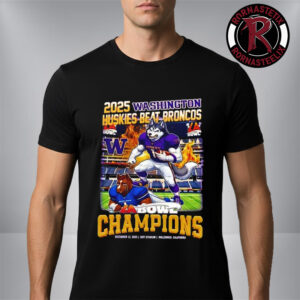 Washington Huskies Beat Broncos LA Bowl Champions 2025 Mascot At Sofi Stadium On December 13 2025 Unisex T-Shirt