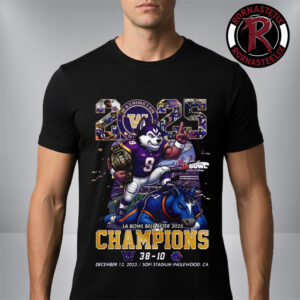 Washington Huskies Wins Boise State Broncos At La Bowl Belt After 2025 Champions Mascot Merch Unisex T-Shirt