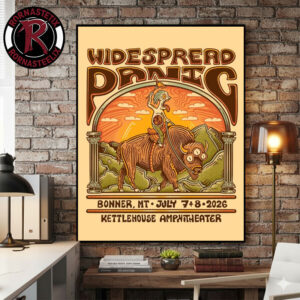 Widespread Panic Event Poster At Kettlehouse Amphitheater On July 7-8 2026 Bonner MT Poster Canvas Decor