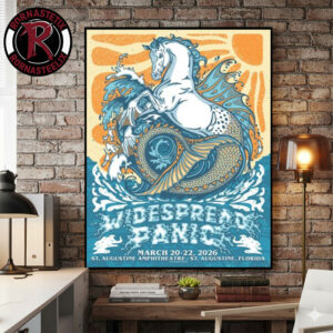 Widespread Panic Event Poster At St Augustine Amphitheatre On March 20-22 2026 Florida Art by Derek Hatfield Poster Canvas Decor