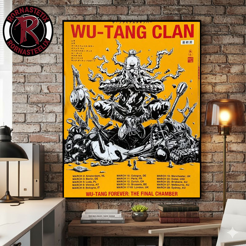 Wu Tang Clan 2026 Final Chamber Tour March Schedule Poster by