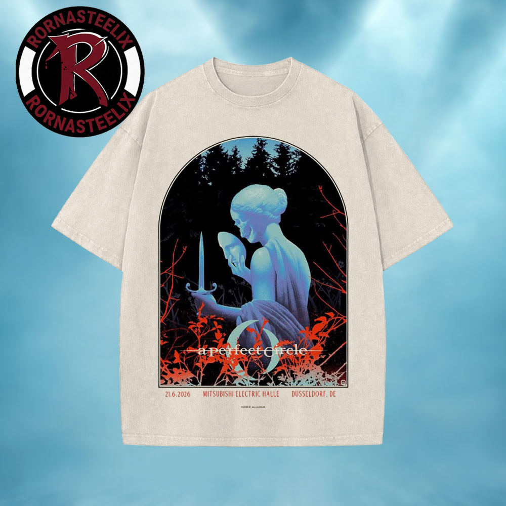 A Perfect Circle Düsseldorf Germany Venue Poster At Mitsubishi Electric Halle On June 21 2026 Washed T Shirt A Perfect Circle Düsseldorf Germany Venue Poster At Mitsubishi Electric Halle On June 21 2026 Washed T Shirt