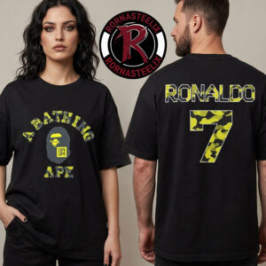 BAPE x Cristiano Ronaldo CR7 Life A Bathing Ape Camo Pattern Unisex T Shirt Two Sided