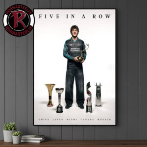 Congrats Kimi Antonelli Mercedes AMG Petronas F1 Team Five In A Row Trophy Poster Canvas Decor