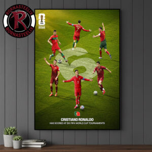 Cristiano Ronaldo Portugal Scored At Six FIFA World Cup Tournaments Poster Canvas Decor