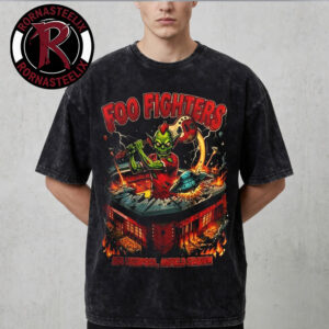 Foo Fighters Liverpool Exclusive Tee 2026 At Anfield Stadium On June 25 2026 Alien Electric Guitars Washed T Shirt