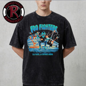Foo Fighters Paris France 2026 Exclusive Tee At La Defense Arena On 19 June 2026 Washed T Shirt