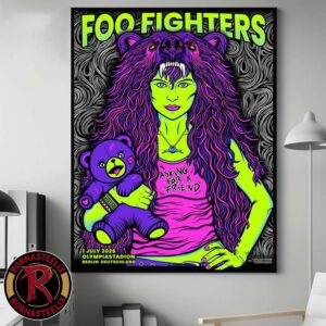 Foo Fighters Show Concert Poster At the Olympiastadion Berlin In Germany On July 1 Take Cover Tour 2026 Home Decor Poster Canvas