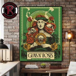 Guns N Roses Dublin Ireland Event Poster At 3Arena On June 10 2026 Poster Canvas Decor