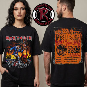 Iron Maiden France Run For Your Lives World Tour 2026 Exclusive Tee Schedule Tour Dates Unisex T Shirt Two Sided