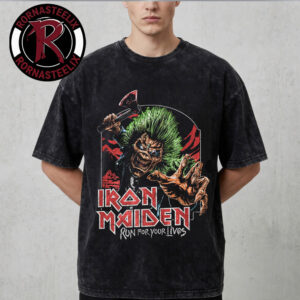 Iron Maiden Run For Your Lives 2026 Milan Italy Concept Merchandise Washed T Shirt