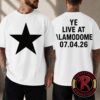 Kanye West 2026 Event Tee Live At Estádio Algarve In Tampa Florida On August 7 2026 Tour Tee