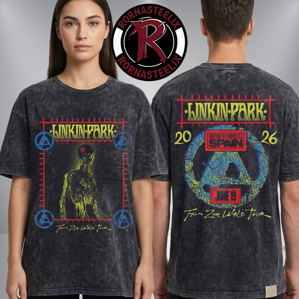 Linkin Park Spain From Zero World Tour 2026 Exclusive Tee At Santiago De Compostela On June 19 2026 Washed T Shirt Linkin Park Spain From Zero World Tour 2026 Exclusive Tee At Santiago De Compostela On June 19 2026 Washed T Shirt