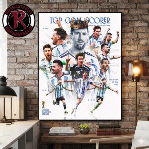 Lionel Messi Top Goals Scorer In FIFA World Cup History GOAT Poster Canvas Decor