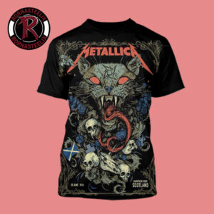 Metallica Glasgow Scotland Venue Poster At Hampden Park On June 25 2026 Evil Cat All Over Print Shirt