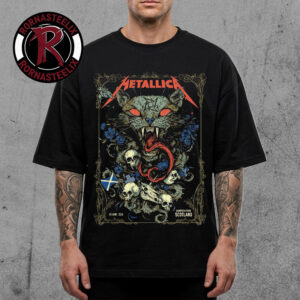 Metallica Glasgow Scotland Venue Poster At Hampden Park On June 25 2026 Evil Cat Unisex T Shirt