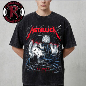 Metallica M72 Bologna Pop Up Shop Poster At Stadio Renato Dall Ara On June 3 2026 Italy Washed T Shirt