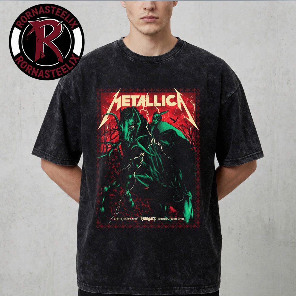 Metallica M72 Budapest Hungary Pop Up Shop Poster At Puskas Arena On June 11 13 2026 Washed T Shirt Metallica M72 Budapest Hungary Pop Up Shop Poster At Puskas Arena On June 11 13 2026 Washed T Shirt