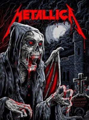 Metallica M72 Glasgow Scotland Pop Up Poster At Hampden Park On June 25 2026