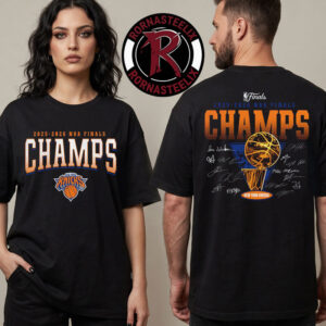 New York Knicks 2026 NBA Finals Champions Trophy Signature Unisex T Shirt Two Sided