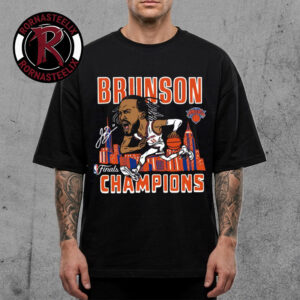 New York Knicks Jalen Brunson 2026 NBA Finals Champions Signature Tri Blend Unisex T Shirt