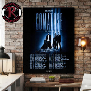 Skillet Comatose 20 Years Still Screaming Tour 2026 Schedule Tour Dates Poster Canvas Decor