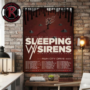Sleeping With Sirens North America 2026 An Ending In Itself Tour Schedule Tour Dates Poster Canvas Decor