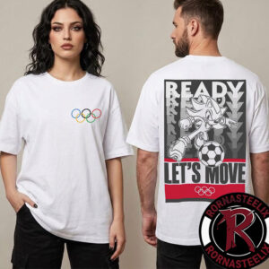 Sonic x Olympic Collection Sonic Let’s Move Football Graphic Unisex T Shirt Two Sided