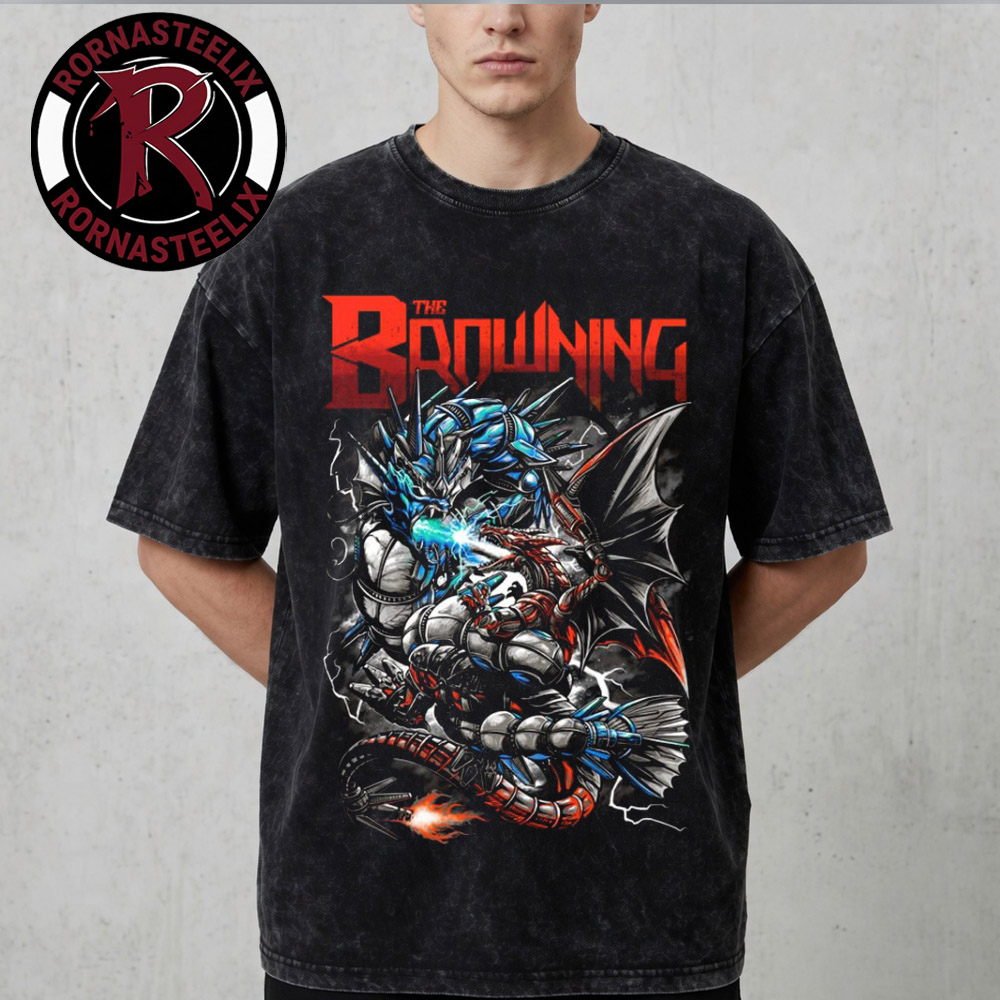 The Browning Mecha Gyrados x Charizard Art By Metal illustrator Washed T Shirt The Browning Mecha Gyrados x Charizard Art By Metal illustrator Washed T Shirt