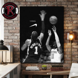 Victor Wembanyama vs Jalen Brunson 1 Down Block NBA Final 2026 Poster Canvas Decor