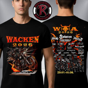 Wacken Music Festival 2026 Merchandise Hell Rider Line Up In Wacken DE On July 29 August 1 2026 Unisex T Shirt Two Sided