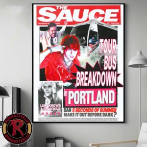 5 Seconds Of Summer Tour Bus Breakdown Portland June 30 2026 Limited Edition Lithograph Poster Canvas