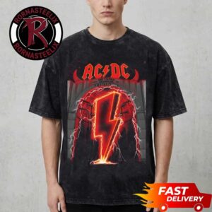 ACDC Columbus Ohio Pwr Up Tour 2026 Event Poster At Ohio Stadium On July 15 2026 Let There Be Rock Washed T Shirt
