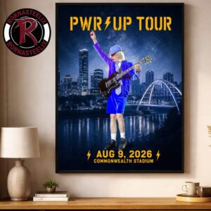 ACDC Edmonton AB Pwr Up Tour 2026 Exclusive Tee At Commonwealth Stadium On August 9 2026 Poster Decor Canvas