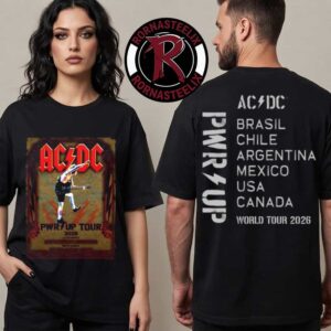 ACDC Pwr Up Tour 2026 Angus Lightning Latin America North America Schedule Tour Dates Unisex T Shirt Two Sided