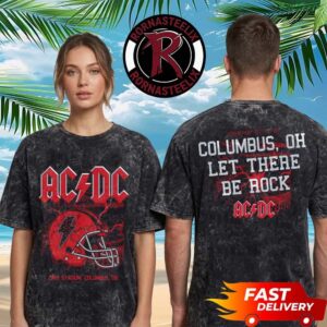 ACDC Pwr Up Tour 2026 Columbus Exclusive Tee At Ohio Stadium On July 15 2026 Let There Be Rock Washed T Shirt