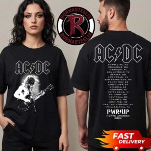 ACDC Pwr Up Tour 2026 Exclusive Tee Angus Electric North America Cities Tour Unisex T Shirt Two Sided