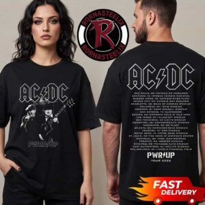 ACDC Pwr Up Tour 2026 Exclusive Tee Angus and Brian Pwr Up 26 Tour Schedule Tour Dates Unisex T Shirt Two Sided