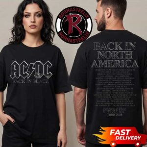 ACDC Pwr Up Tour 2026 Exclusive Tee Back in Black Schedule Tour Dates Unisex T Shirt Two Sided