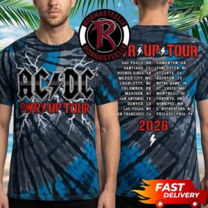 ACDC Pwr Up Tour 2026 Exclusive Tee Lightning Tie Dye Schedule Cities Tour 2026 Unisex T Shirt Two Sided