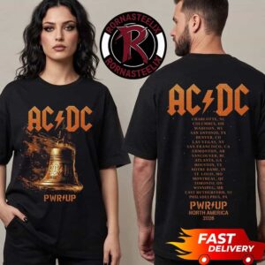 ACDC Pwr Up Tour 2026 Hells Bells Lightning Exclusive Merchandise Unisex T Shirt Two Sided