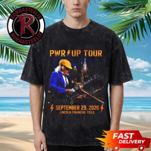 ACDC Pwr Up Tour 2026 Philadelphia PA Event Poster At Lincoln Financial Field On September 29 2026 Washed T Shirt