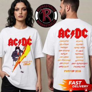 ACDC Pwr Up Tour 2026 Problem Child Cities Tour 2026 Unisex T Shirt Two Sided