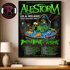 Alestorm Band UK And Ireland Tour January 2027 Schedule Tour Dates Poster Decor Canvas