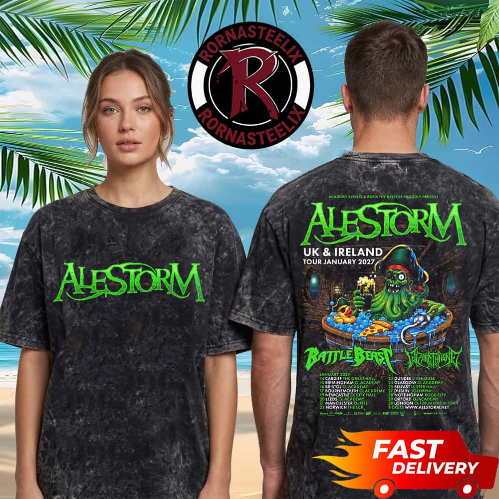 Alestorm Band UK And Ireland Tour January 2027 Schedule Tour Dates Washed T Shirt Alestorm Band UK And Ireland Tour January 2027 Schedule Tour Dates Washed T Shirt
