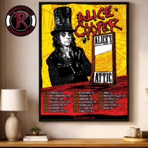 Alice Cooper Fall 2026 Tour Alice’s Attic Schedule Tour Dates Poster Decor Canvas