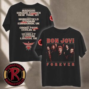 Bon Jovi Forever Tour 2026 Band Photo Black T Shirt Official Concert Merch