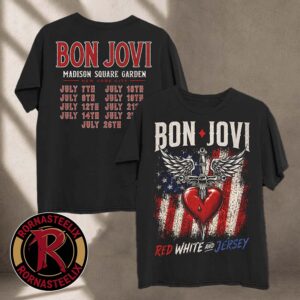 Bon Jovi New Jersey NYC Forever Album Black T-Shirt Vintage Rock Band Merch