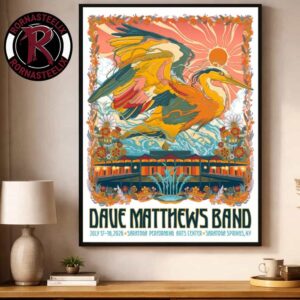 Dave Matthews Band Saratoga Springs 2026 Event Poster At Saratoga Performing Arts Center On July 17 18 2026 Poster Decor Canvas